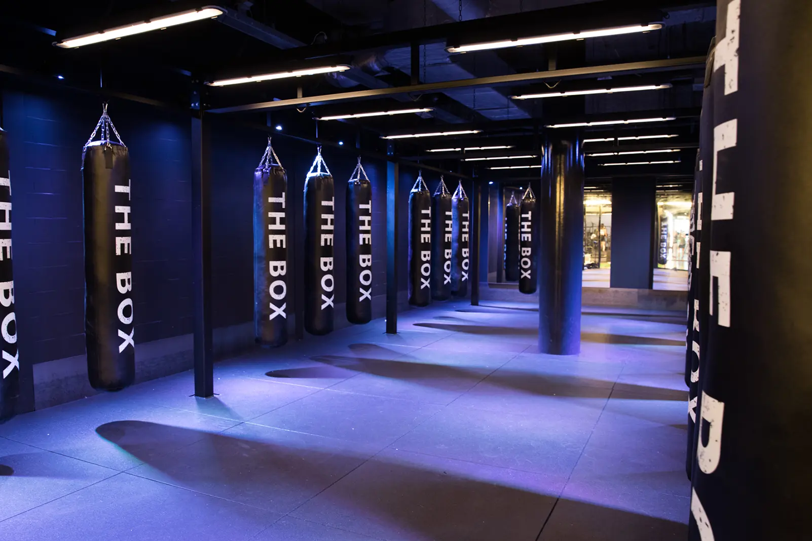 Boxing bags at the boxing class at Clubsportive location Amsterdam Zuidas.